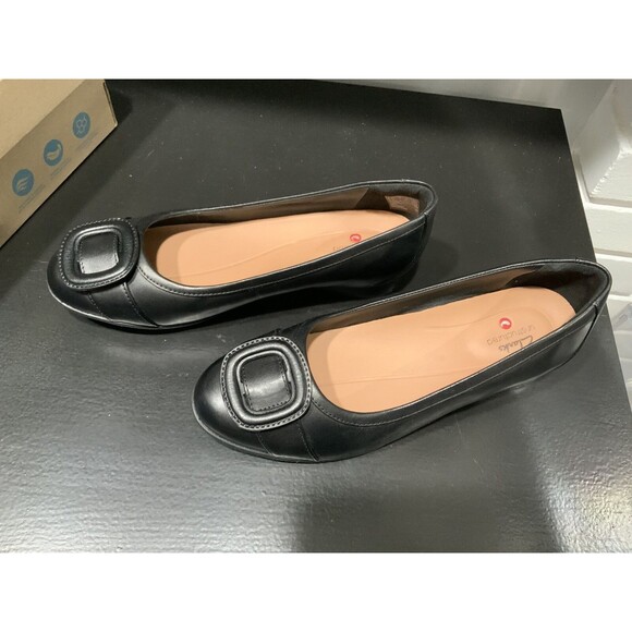 Clarks UN Blush Cove Black Leather Size 7 W / NWB - Picture 2 of 6